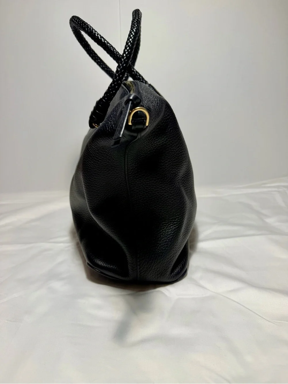 Tory Burch Black Leather Mcgraw Dome Tote